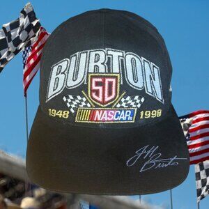 Vintage 90's Logo Athletic Jeff Burton NASCAR 50th Anniversary Snapback Hat Cap